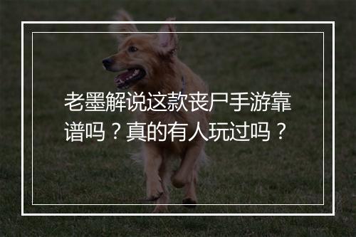 老墨解说这款丧尸手游靠谱吗?真的有人玩过吗?