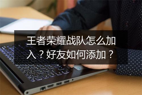 王者荣耀战队怎么加入？好友如何添加？