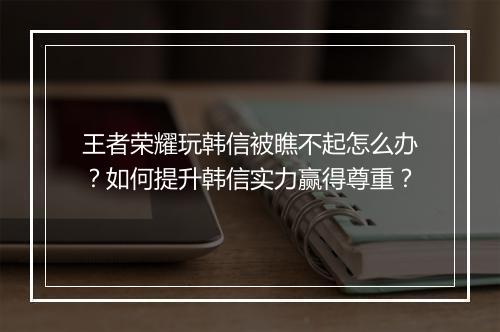 王者荣耀玩韩信被瞧不起怎么办？如何提升韩信实力赢得尊重？