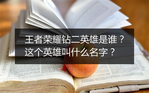 王者荣耀钻二英雄是谁？这个英雄叫什么名字？