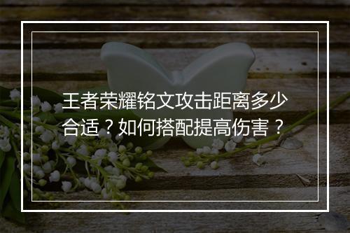 王者荣耀铭文攻击距离多少合适？如何搭配提高伤害？